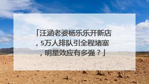 汪涵老婆杨乐乐开新店，5万人排队引全程堵塞，明星效应有多强？