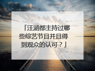 汪涵都主持过哪些综艺节目并且得到观众的认可？