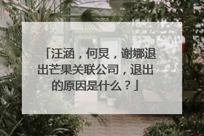 汪涵,何炅,谢娜退出芒果关联公司,退出的原因是什么?