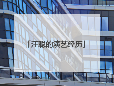 汪聪的演艺经历