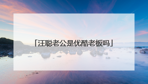 汪聪老公是优酷老板吗