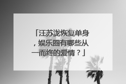 汪苏泷恢复单身，娱乐圈有哪些从一而终的爱情？