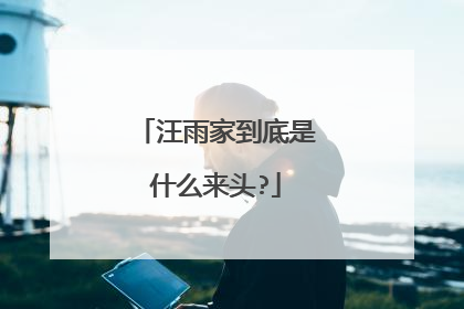 汪雨家到底是什么来头?