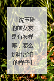 沈玉琳的前女友是有怎样嘛,怎么那麽害怕的样子