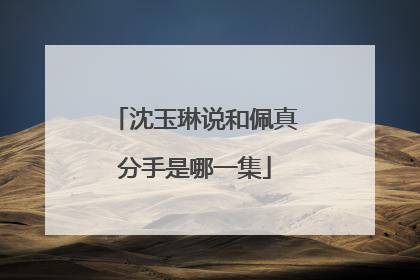 沈玉琳说和佩真分手是哪一集