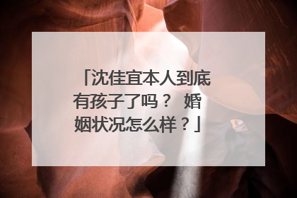 沈佳宜本人到底有孩子了吗？ 婚姻状况怎么样？