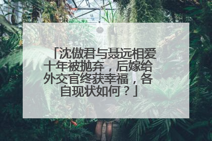 沈傲君与聂远相爱十年被抛弃,后嫁给外交官终获幸福,各自现状如何?