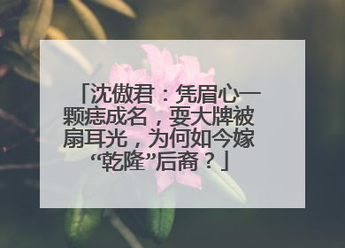 沈傲君：凭眉心一颗痣成名，耍大牌被扇耳光，为何如今嫁“乾隆”后裔？