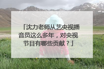 沈力老师从艺央视播音员这么多年，对央视节目有哪些贡献？