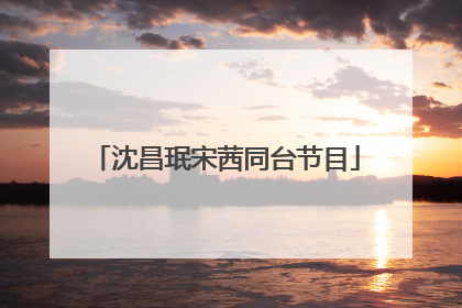 沈昌珉宋茜同台节目