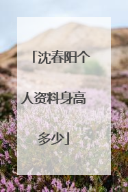 沈春阳个人资料身高多少