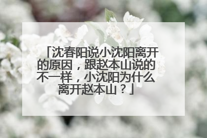 沈春阳说小沈阳离开的原因,跟赵本山说的不一样,小沈阳为什么离开赵本山?