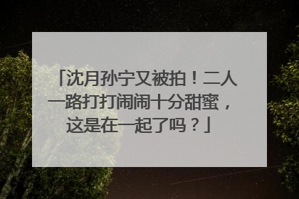 沈月孙宁又被拍!二人一路打打闹闹十分甜蜜,这是在一起了吗?