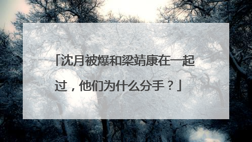 沈月被爆和梁靖康在一起过，他们为什么分手？
