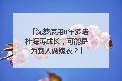 沈梦辰用8年多陪杜海涛成长，可能是为别人做嫁衣？