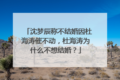 沈梦辰称不结婚因杜海涛催不动，杜海涛为什么不想结婚？