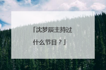 沈梦辰主持过什么节目？