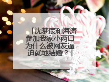 沈梦辰和海涛参加我家小两口为什么被网友逼迫就地结婚？
