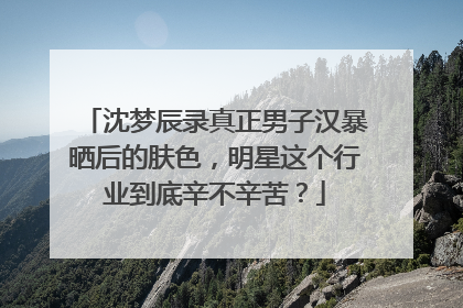 沈梦辰录真正男子汉暴晒后的肤色,明星这个行业到底辛不辛苦?