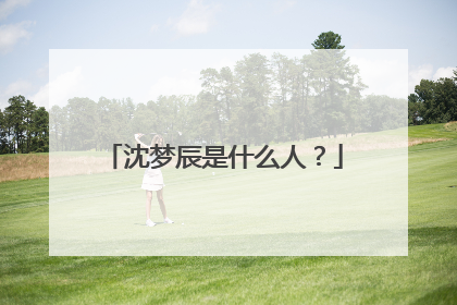 沈梦辰是什么人?