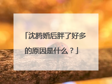 沈腾婚后胖了好多的原因是什么?