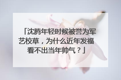 沈腾年轻时候被誉为军艺校草，为什么近年发福看不出当年帅气？