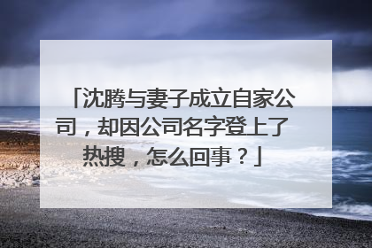 沈腾与妻子成立自家公司，却因公司名字登上了热搜，怎么回事？