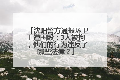 沈阳警方通报环卫工遭围殴:3人被拘,他们的行为违反了哪些法律?