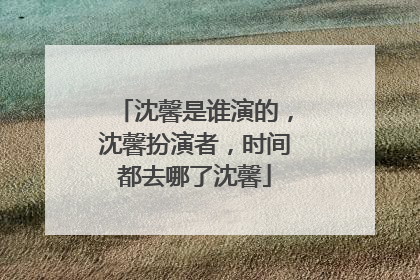 沈馨是谁演的,沈馨扮演者,时间都去哪了沈馨