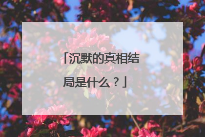 沉默的真相结局是什么?