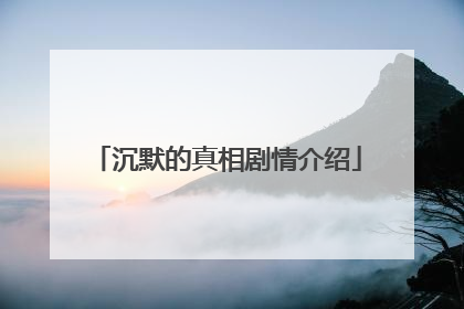 沉默的真相剧情介绍
