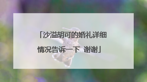 沙溢胡可的婚礼详细情况告诉一下 谢谢