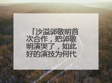 沙溢郭敬明首次合作，把郭敬明演哭了，如此好的演技为何代表作不多？