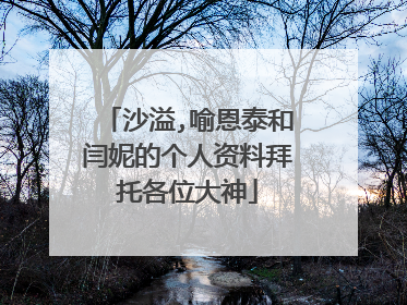 沙溢,喻恩泰和闫妮的个人资料拜托各位大神