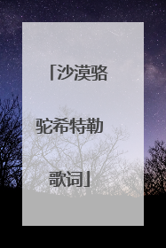 沙漠骆驼希特勒歌词