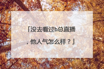 没去看过b总直播，他人气怎么样？