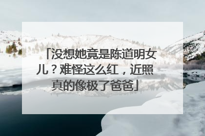 没想她竟是陈道明女儿？难怪这么红，近照真的像极了爸爸