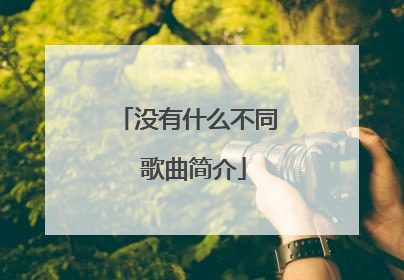 没有什么不同 歌曲简介