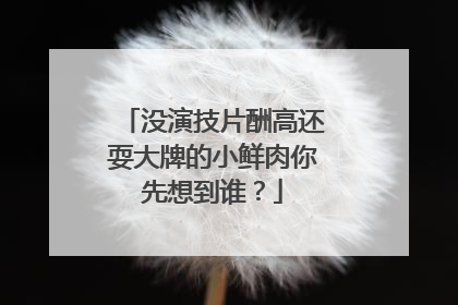 没演技片酬高还耍大牌的小鲜肉你先想到谁？