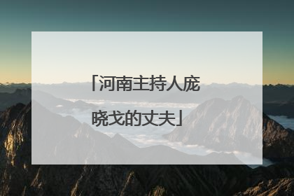 河南主持人庞晓戈的丈夫