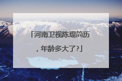 河南卫视陈琨简历,年龄多大了?