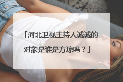 河北卫视主持人诚诚的对象是谁是方琼吗?
