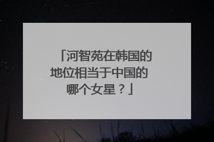 河智苑在韩国的地位相当于中国的哪个女星？