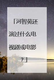 河智苑还演过什么电视剧或电影？