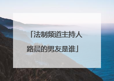 法制频道主持人路晨的男友是谁
