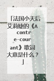 法国小天后艾莉婕的《A contre-courant》歌词大意是什么？