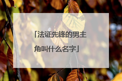 法证先锋的男主角叫什么名字