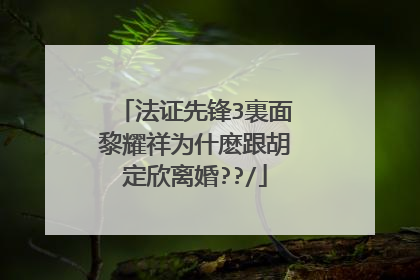 法证先锋3裏面黎耀祥为什麽跟胡定欣离婚??/