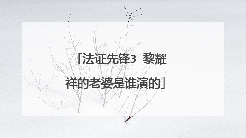 法证先锋3 黎耀祥的老婆是谁演的