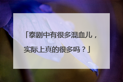 泰剧中有很多混血儿,实际上真的很多吗?